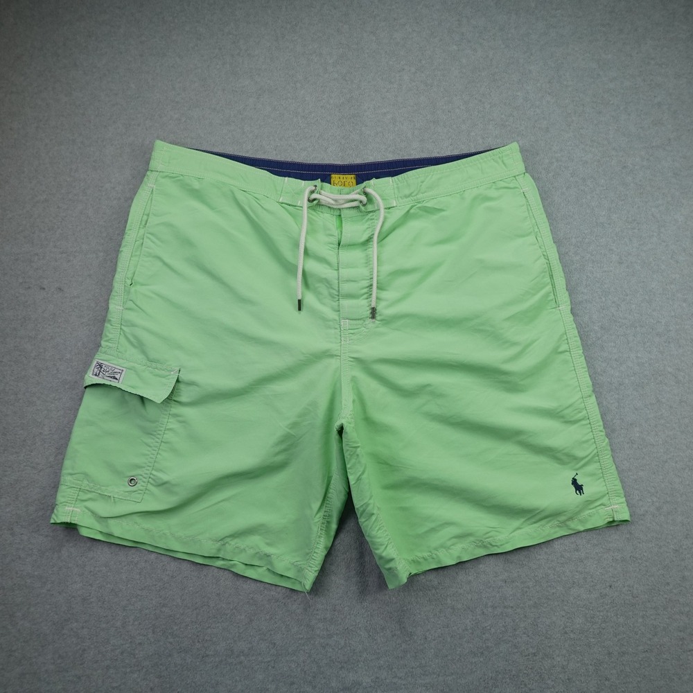Polo Ralph Lauren Swim Shorts Mens XL Green Cargo Pocket Board Shorts